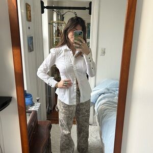 H&M Women's Gray Camouflage Flare Pants